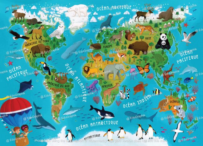 Carte du Monde Puzzle animaux Nathan Marie Bernardswiller scaled