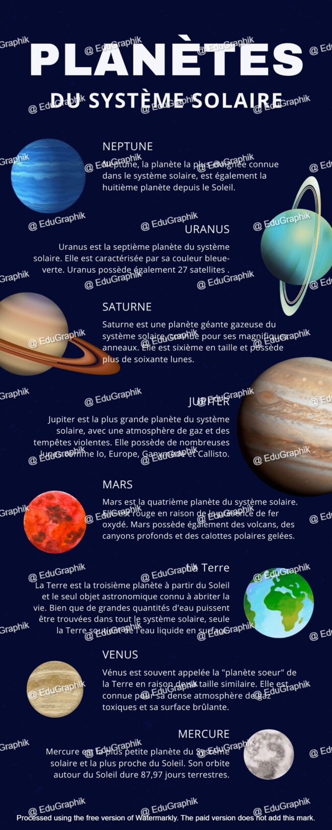 Bache banderole Planetes systeme solaire
