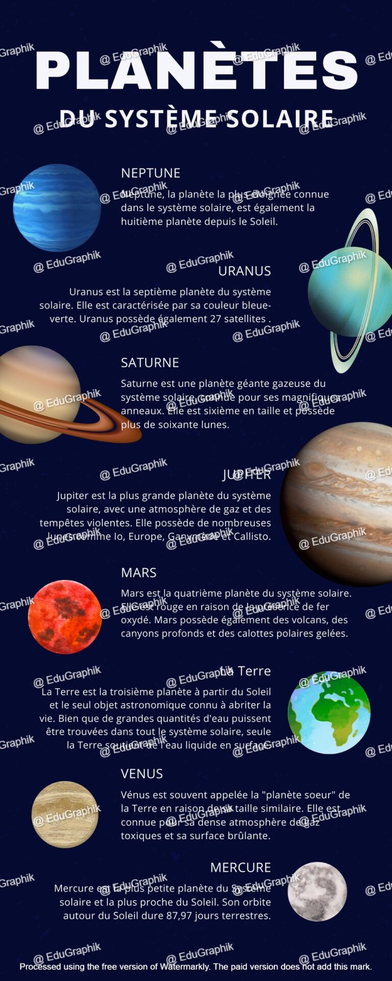 Bache banderole Planetes systeme solaire