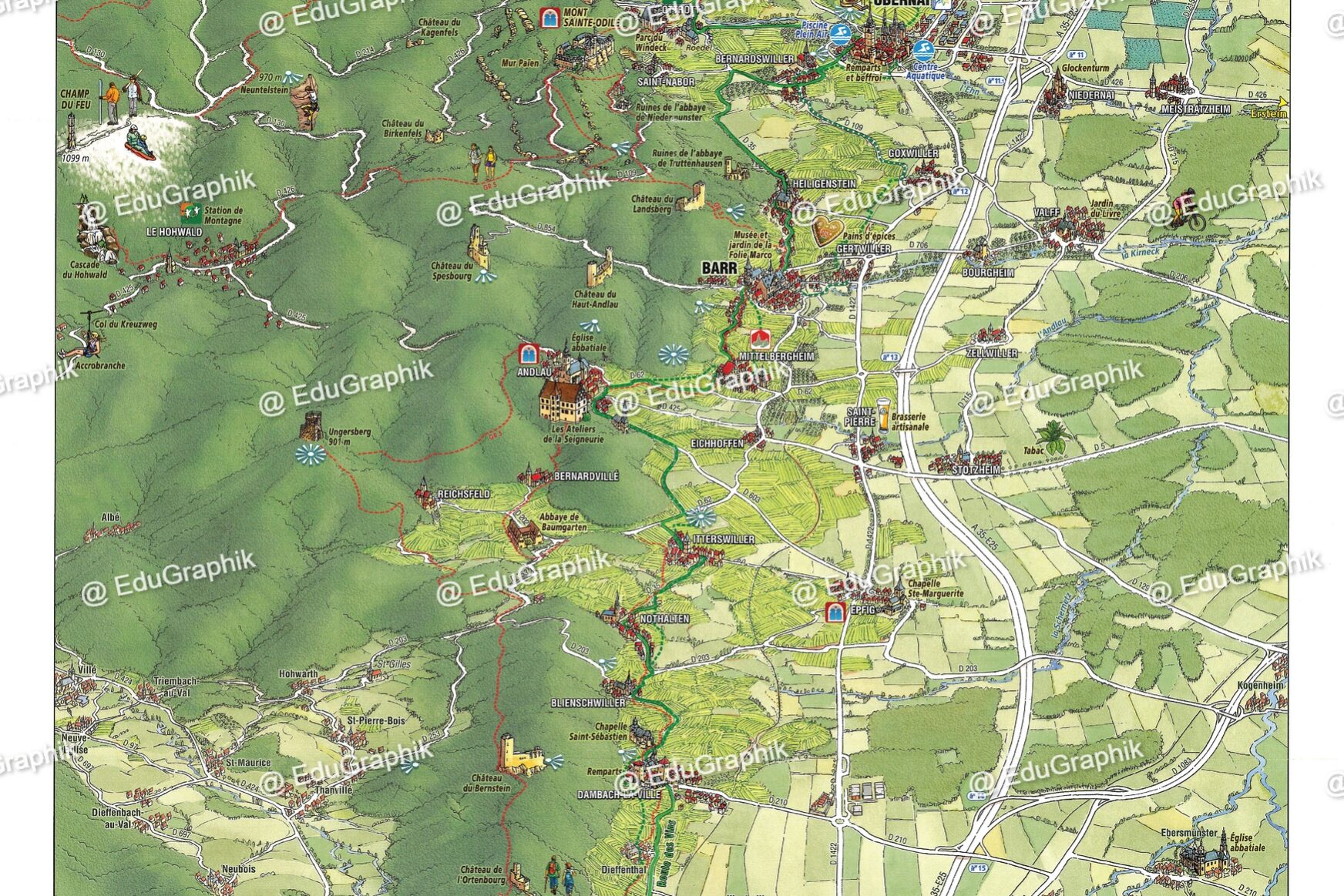 Carte Pays du Mont Sainte Odile A la decouverte des Terres de Sainte Odile