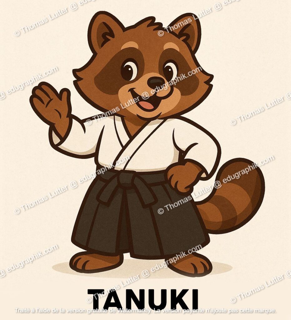 Aikido Tanuki Mascotte Jeunes Thomas Lutter INPI Filigrane 01