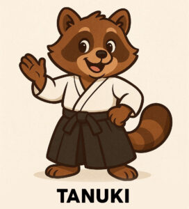INPI Tanuki en tenue d'Aïkido