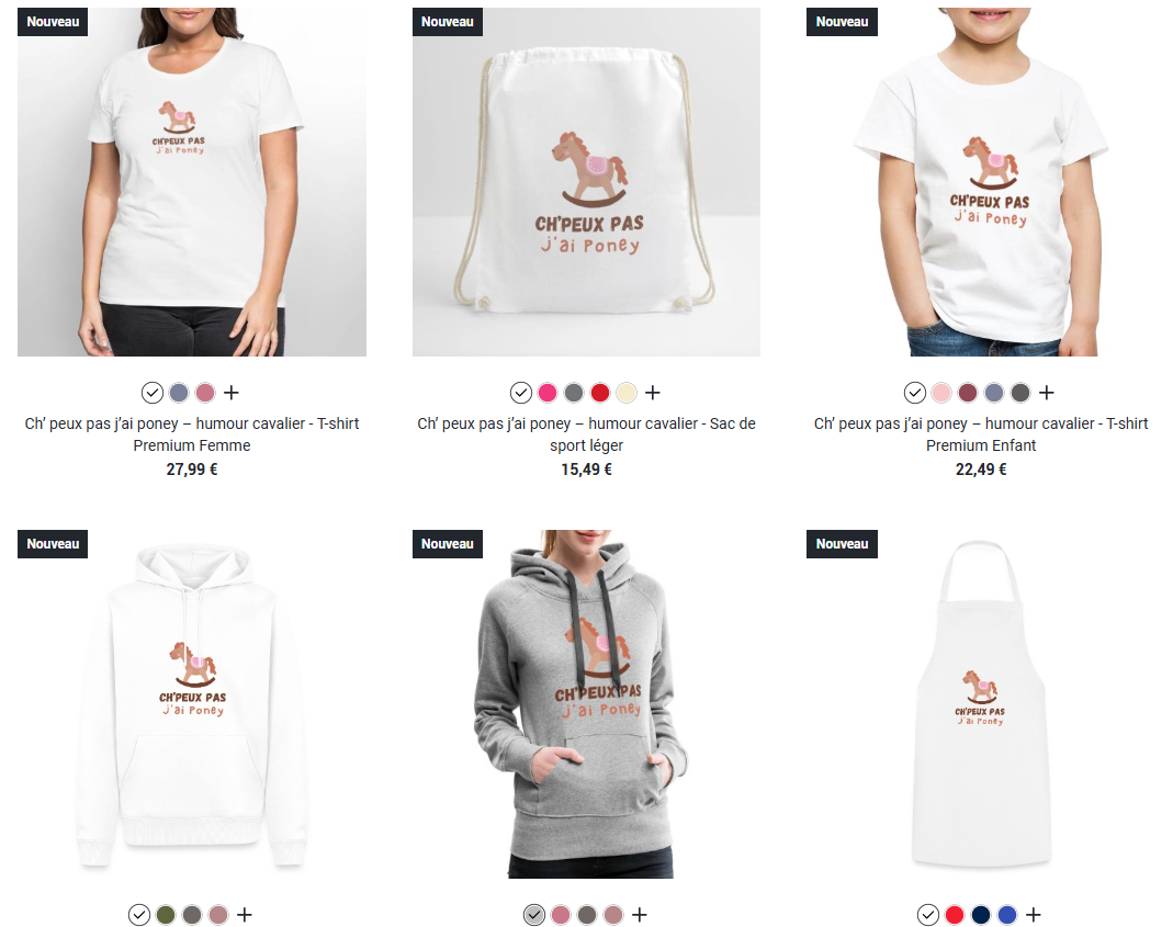 Edugraphik Ch'peux pas j'ai poney visuel boutique Edugraphik Ch'peux pas j'ai poney visuel boutique