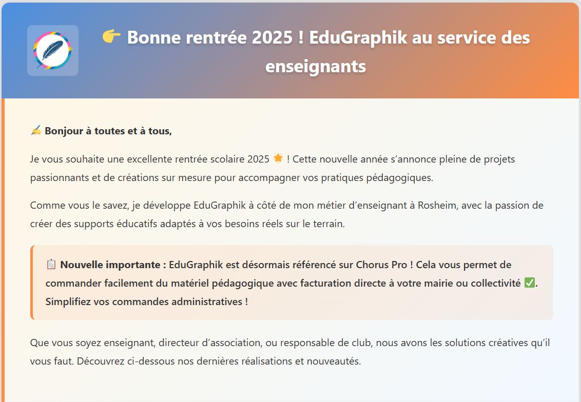 edugraphik newsletter septembre 2025